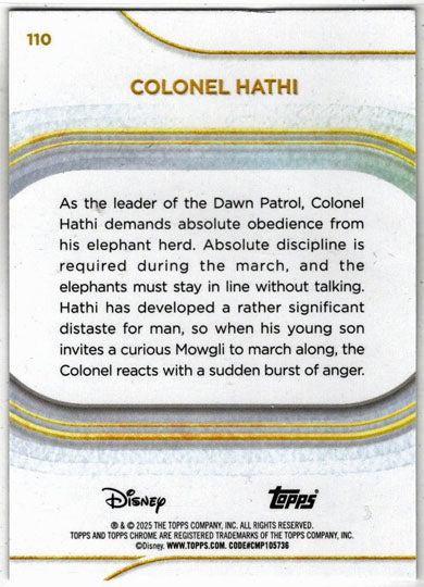 2025 Topps Chrome Disney Base Card 110 Colonel Hathi