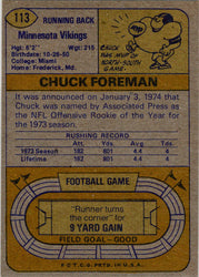 Topps Football 1974 Base Card 113 Chuck Foreman