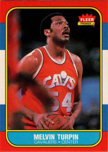 1986-87 Fleer Basketball #116 Melvin Turpin Base Rookie Card