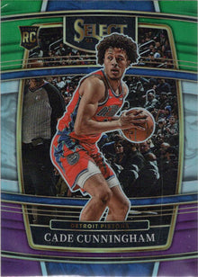 Panini Select Basketball 2021-22 Green Purple Prizm Parallel Base Card 11 Cade Cunningham