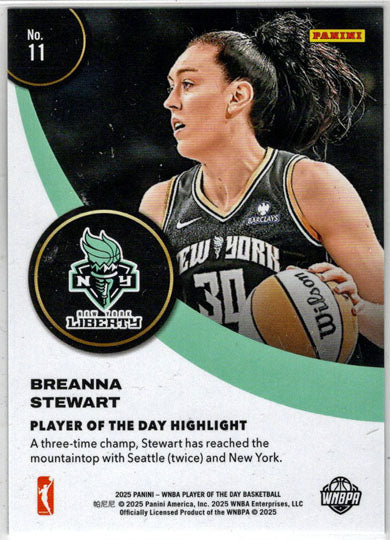 2025 Panini WNBA Player of the Day Orange Parallel Card 11 Breanna Stewart /199