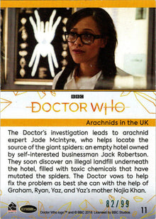 2022 Doctor Who Series 11 & 12 Teal Parallel Card 11 "Arachnids In The UK" /99