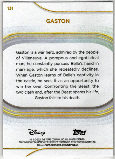 2025 Topps Chrome Disney Base Card 131 Gaston