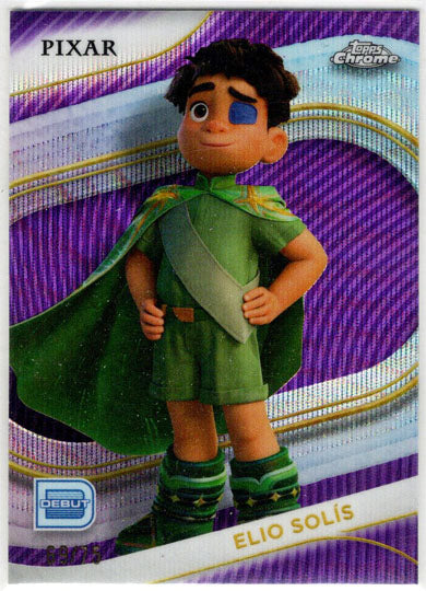2025 Topps Chrome Disney Purple Refractor Card 133 Elio Solis 69/75