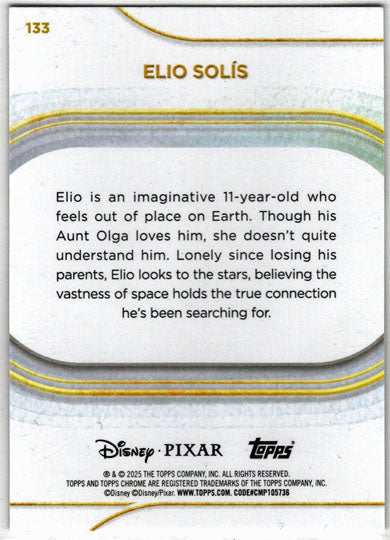 2025 Topps Chrome Disney Base Card 133 Elio Solis