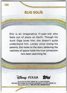 2025 Topps Chrome Disney Purple Refractor Card 133 Elio Solis 69/75