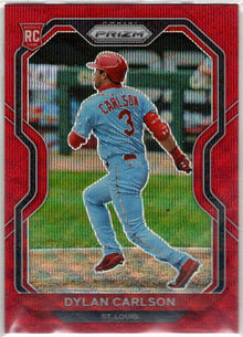 2021 Panini Prizm Baseball Red Wave Parallel Card 138 Dylan Carlson 37/99