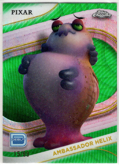 2025 Topps Chrome Disney Green Refractor Card 139 Ambassador Helix 15/99