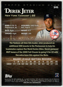 2019 Topps Stadium Club Baseball Red Foil Parallel Card 141 Derek Jeter