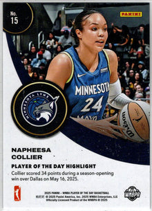 2025 Panini WNBA Player of the Day Red Parallel Card 15 Napheesa Collier 55/99