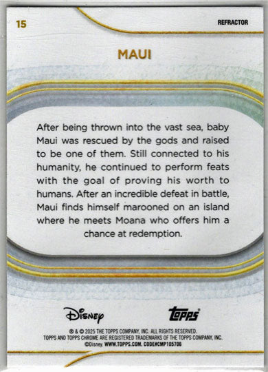 2025 Topps Chrome Disney Refractor Parallel Card 15 Maui