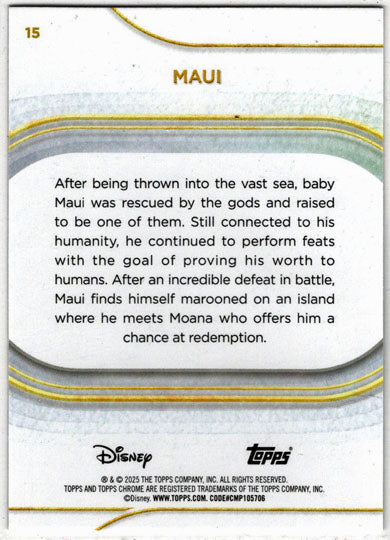 2025 Topps Chrome Disney Image Variation Speckle Refractor Card 15 Mau Digital Heroes 2025 Topps Chrome Disney Image Variation Speckle Refractor Card 15 Mau Digital Heroes