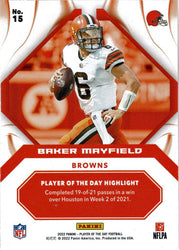 Panini Player Of The Day Football 2022 Foil Parallel Card 15 Baker Mayfield