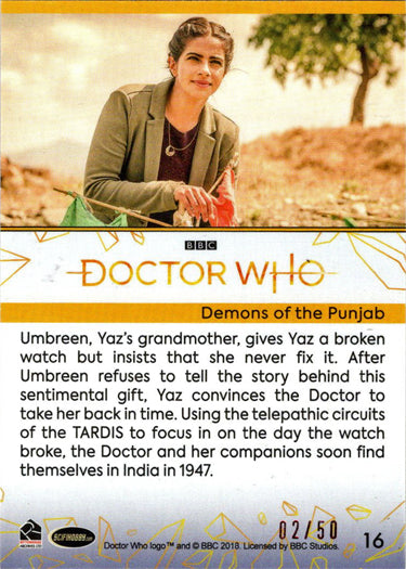 2022 Doctor Who Series 11 & 12 Red Parallel Card 16 "Demons Of The Punjab" /50