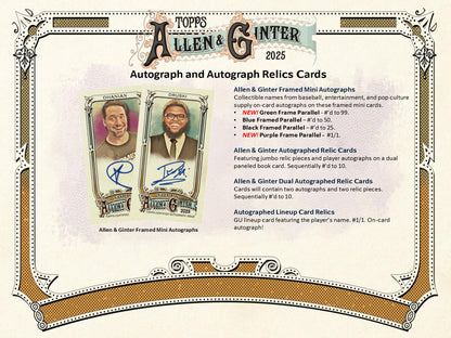 2025 Topps Allen & Ginter Baseball Hanger Fat Pack