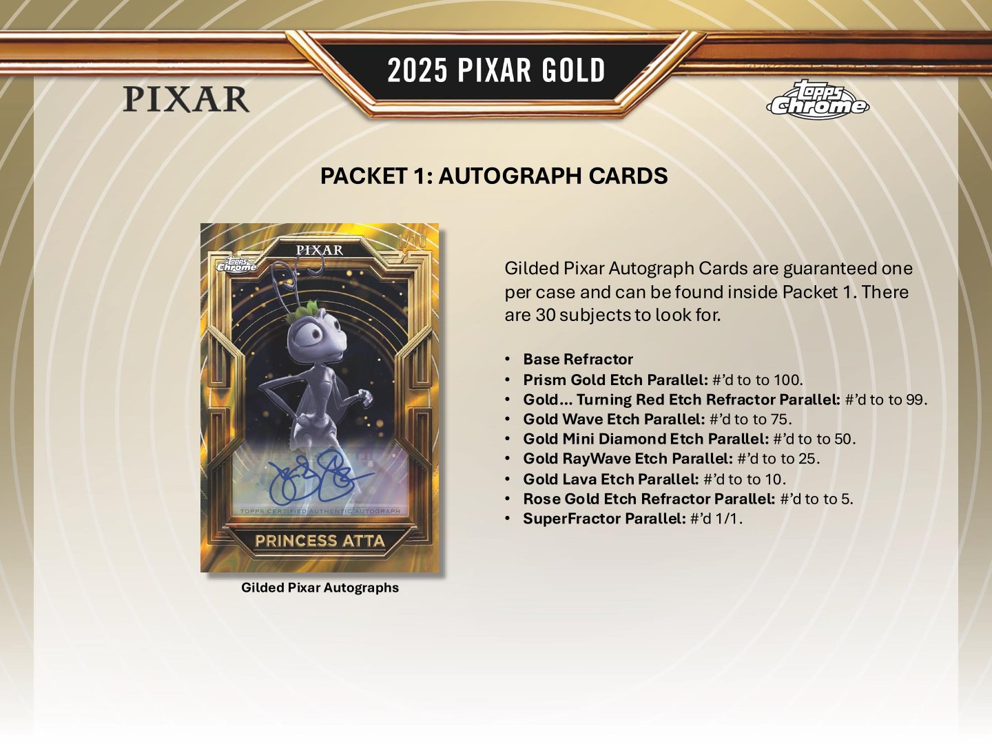 2025 Topps Disney Pixar Gold Hobby Box