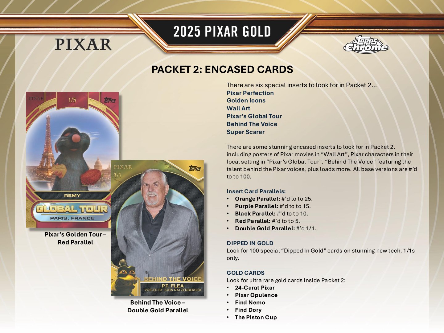 2025 Topps Disney Pixar Gold Hobby Box