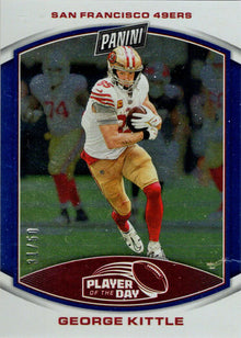 2023 Panini POTD Football Blue Foil Parallel Card 17 George Kittle 31/50