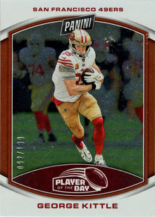 2023 Panini POTD Football Orange Foil Parallel Card 17 George Kittle 092/199