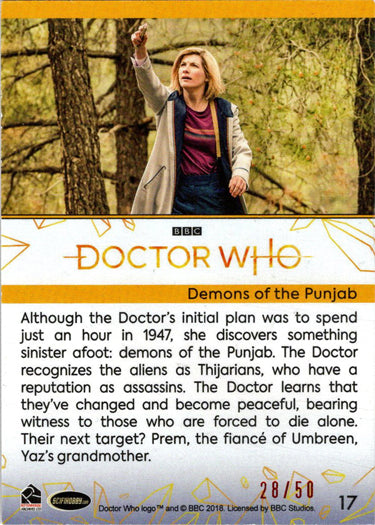 2022 Doctor Who Series 11 & 12 Orange Parallel Card 17 "Demons Of The…" /50