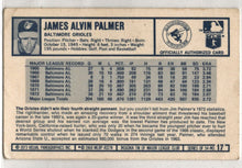 1973 Kellogg's Pro Super Stars Baseball Base Card 17 Jim Palmer