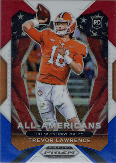 Panini Prizm Draft Picks 2021 Red White Blue Parallel Card 181 Trevor Lawrence