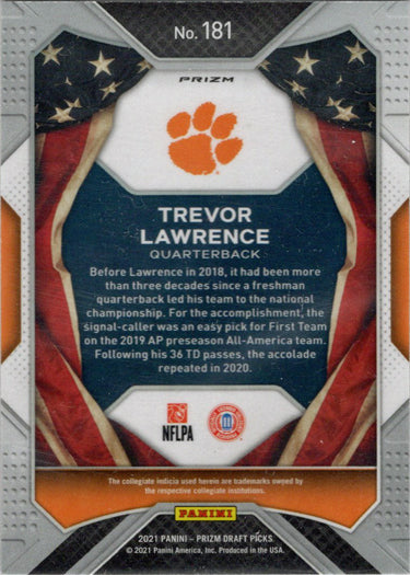 Panini Prizm Draft Picks 2021 Red White Blue Parallel Card 181 Trevor Lawrence