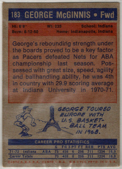 1973-74 Topps ABA/NBA Basketball Base Card 183 George McGinnis