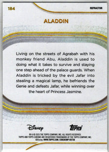 2025 Topps Chrome Disney Refractor Parallel Card 184 Aladdin