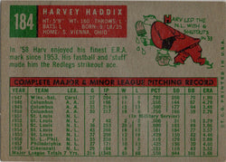 Topps Baseball 1959 Base Card 184 Harvey Haddix