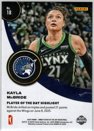 2025 Panini WNBA Player of the Day Red Parallel Card 18 Kayla McBride 02/99