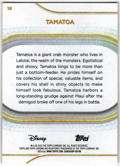 2025 Topps Chrome Disney Base Card 18 Tamatoa