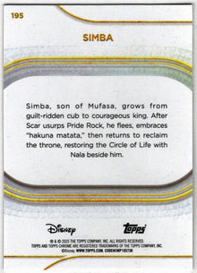 2025 Topps Chrome Disney Base Card 195 Simba