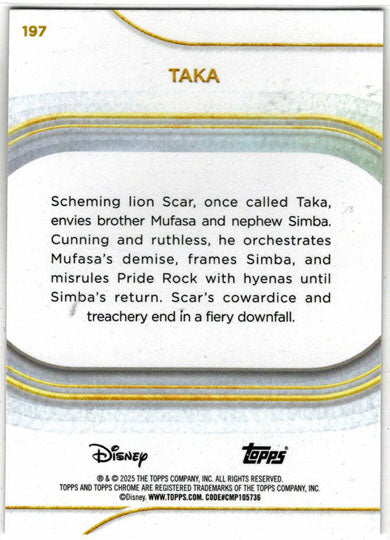 2025 Topps Chrome Disney Base Card 197 Taka