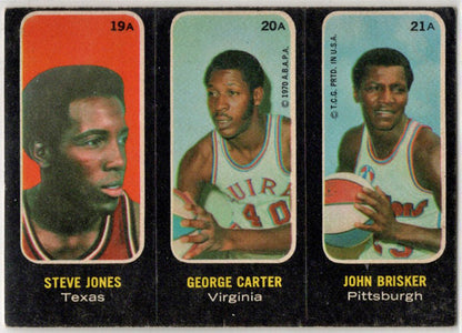 1971-72 Topps Trios Stickers Card 19A Jones 20A Carter 21A Brisker