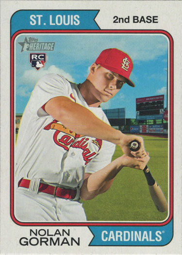 Topps Heritage Baseball 2023 Base Card 19 Nolan Gorman
