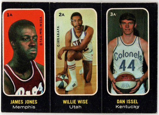 1971-72 Topps Trios Stickers Card 1A Jones 2A Wise 3A Issel
