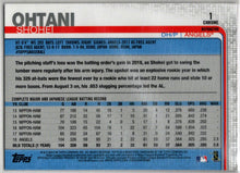 Topps Chrome Baseball 2019 Pink Refractor Parallel Card 1 Shohei Ohtani
