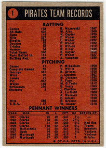 2021 Topps Heritage Baseball 50th Anniversary Buyback Card 1 Pittsburgh Pirates