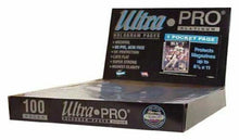 Box of Ultra Pro trading card pages on a white background