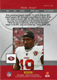 Panini Donruss Elite Football 2022/2002 Elite Throwback Insert Card 2002-48 Deebo Samuel