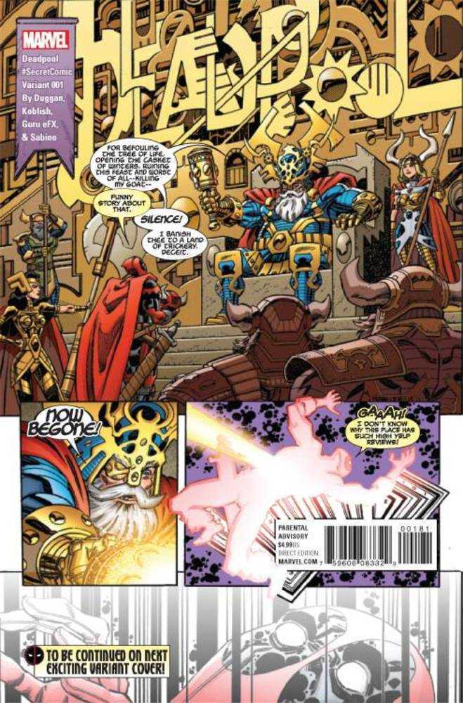 Deadpool #1 Koblish Secret Comic Variant