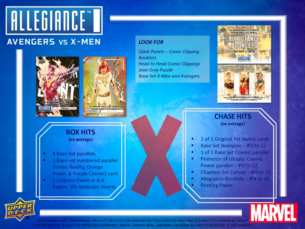 2023 UD Marvel Allegiance Avengers vs X-Men Hobby Box