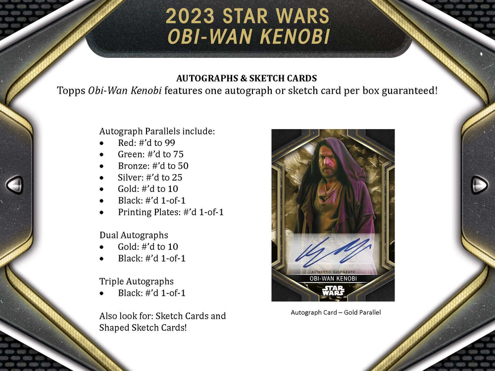 2023 Topps Star Wars Obi-Wan Kenobi Collectors Hobby Box with 2 Tins