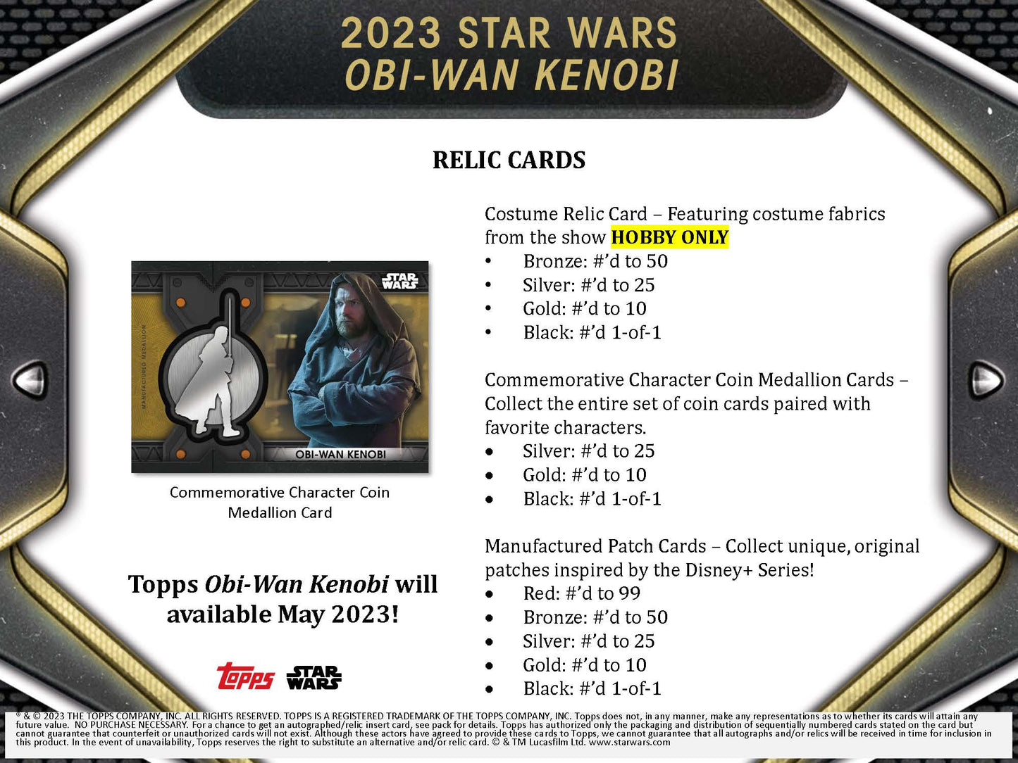 2023 Topps Star Wars Obi-Wan Kenobi Collectors Hobby Box with 2 Tins