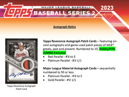 2023 Topps Baseball Series 2 Jumbo HTA Card Box