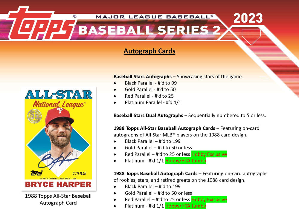 2023 Topps Baseball Series 2 Case of 6 Jumbo HTA Card Boxes
