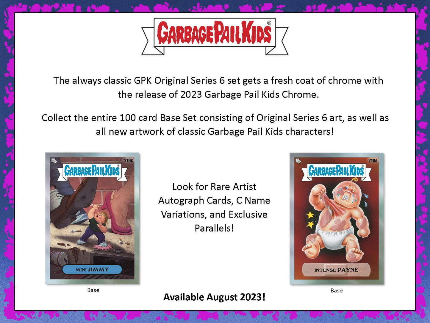 2023 Topps Garbage Pail Kids Chrome Hobby Box GPK Original Series 6
