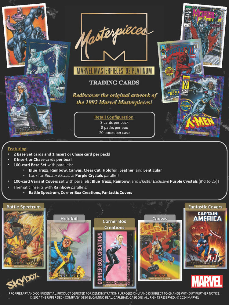 2024 UD Marvel Masterpieces 92 Platinum Blaster Box