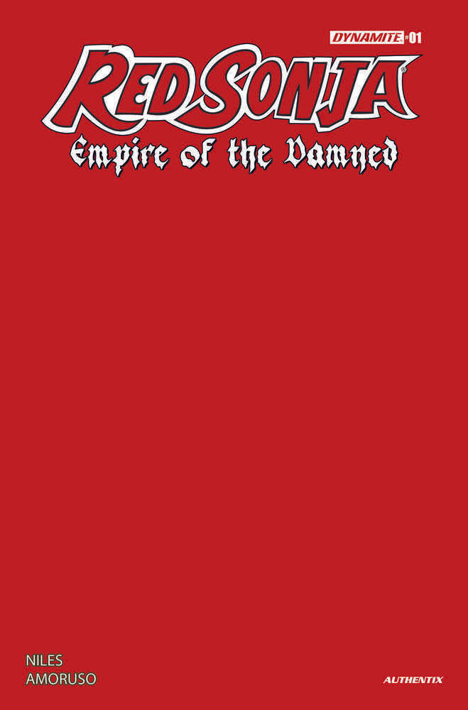 Red Sonja Empire Damned #1 Cover R Foc Bonus Red Blank Authent
